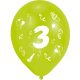 Happy Birthday 3 Ribbon air-balloon, balloon 8 pcs 10 inch (25,4cm)