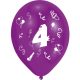 Happy Birthday 4 Ribbon air-balloon, balloon 8 pcs 10 inch (25,4cm)
