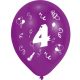 Happy Birthday 4 Ribbon air-balloon, balloon 8 pcs 10 inch (25,4cm)