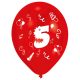 Happy Birthday 5 Ribbon air-balloon, balloon 8 pcs 10 inch (25,4cm)