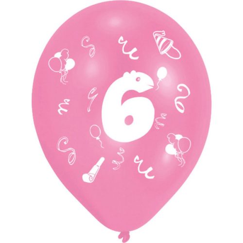 Happy Birthday 6 Ribbon air-balloon, balloon 8 pcs 10 inch (25,4cm)