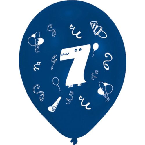 Happy Birthday 7 Ribbon air-balloon, balloon 8 pcs 10 inch (25,4cm)