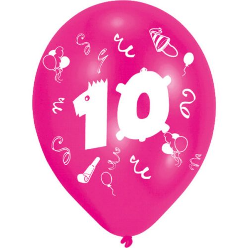 Happy Birthday 10 Ribbon air-balloon, balloon 8 pcs 10 inch (25,4cm)