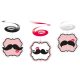 Mustache ribbon decoration 6 pcs set