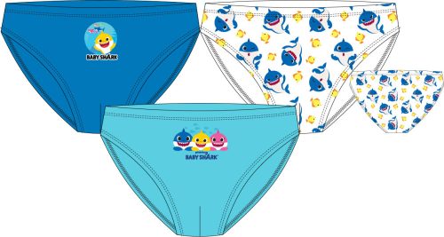 Baby Shark Blue Kids Underwear, Briefs 3 pieces/package