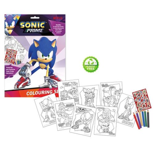 Sonic the hedgehog Prime colouring book + sticker set