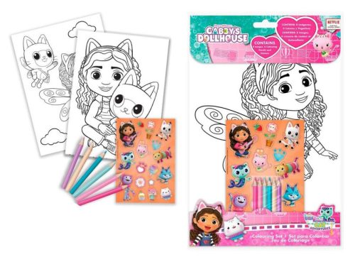 Gabby's Dollhouse Coloring + Sticker set