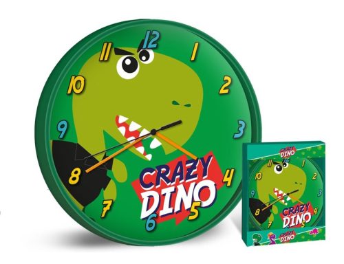 Dinosaur Green Wall Clock 25cm