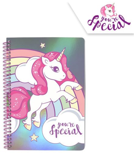 Unicorn metallic A/5 ruled notebook