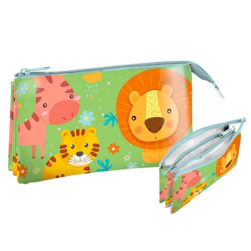 Jungle Kids' Toiletry Bag, Pencil Case with 3 Compartments 