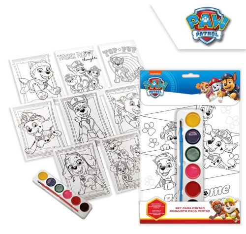 Paw Patrol colouring book with paint set