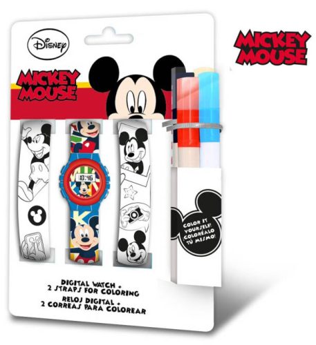 Disney Mickey Digital Watch + Colorable Watch Strap Set