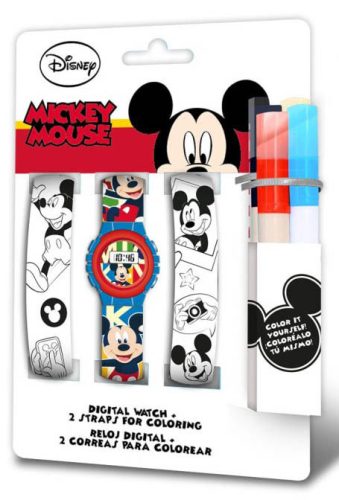 Disney Mickey Digital Watch + Colorable Watch Strap Set