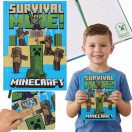 Minecraft Fight A/5 lined notebook with built-in clock