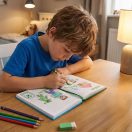 Minecraft Fight A/5 lined notebook with built-in clock