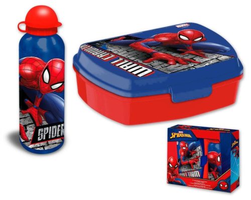 Spiderman Wall sandwich box + aluminum bottle set