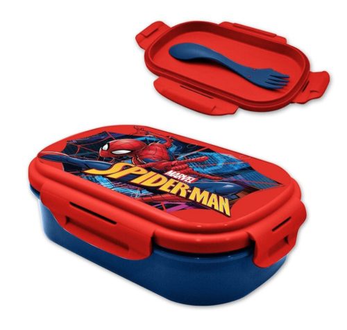 Spiderman Web Sandwich Box + Cutlery Set