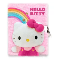 Hello Kitty Rainbow 3D Plush A5 Lock Diary