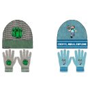 Minecraft Build children's hat + glove set 54-56 cm