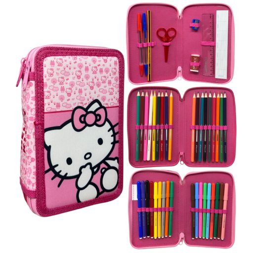 Hello Kitty Pinky filled pencil case 3-level