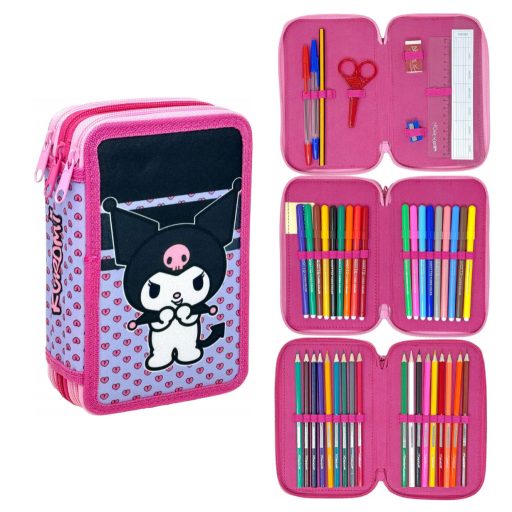 Hello Kitty Kuromi filled pencil case with 3 layers