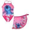 Disney Lilo and Stitch Pink children's swimsuit and sarong set 3-8 years