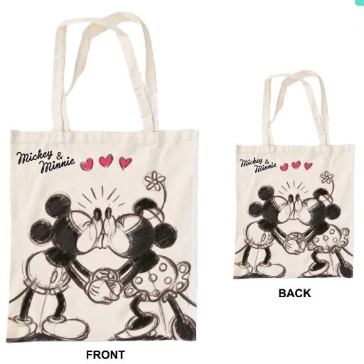 Disney Minnie  Mickey Kiss canvas shopping bag 44 cm