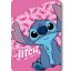 Disney Lilo and Stitch Pink Wave fleece blanket 100x140cm