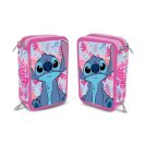 Disney Lilo and Stitch Pink Wave 3-level filled pencil case