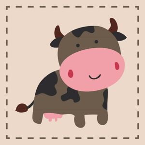 Cow Kid Facetowel, handtowel 30x30 cm