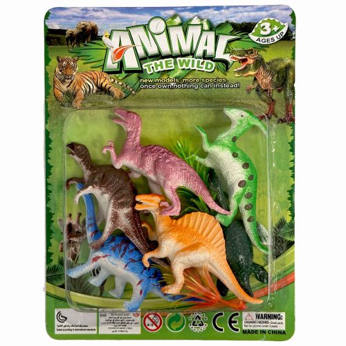 Dinosaur Plastic Figure Set, 6 Pieces in Box