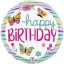 Happy Birthday Butterflies Happy Birthday mini foil balloon 19 cm (WP)