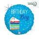 Happy Birthday Cake Boy Holo Happy Birthday foil balloon 46 cm
