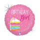 Happy Birthday Cake Girl Holo Happy Birthday foil balloon 46 cm