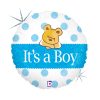 First Birthday Bear Holo Baby Boy foil balloon 46 cm