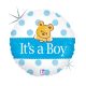 First Birthday Bear Holo Baby Boy foil balloon 46 cm