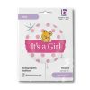 First Birthday Bear Holo Baby Girl foil balloon 46 cm