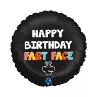 Happy Birthday Fart Face foil balloon 46 cm