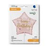 Happy Birthday Pink Star Happy Birthday foil balloon 46 cm