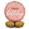 Happy Birthday Rose Gold Happy Birthday foil balloon with base 41 cm
