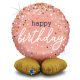 Happy Birthday Rose Gold Happy Birthday foil balloon with base 41 cm