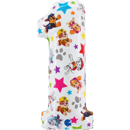 Paw Patrol Star Number 1 foil balloon 66 cm