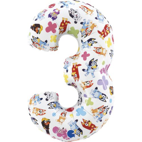 Bluey Friends Number 3 foil balloon 66 cm