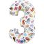 Bluey Friends Number 3 foil balloon 66 cm
