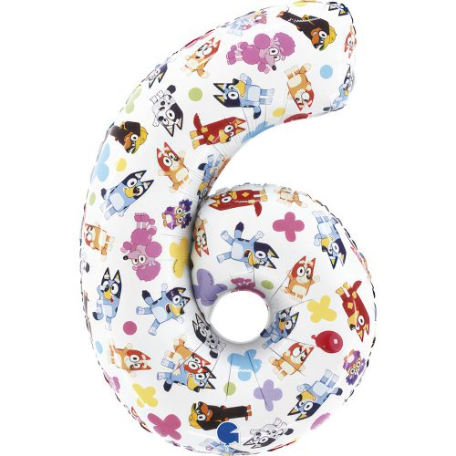 Bluey Friends Number 6 foil balloon 66 cm