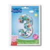 Peppa Pig Blue Number 3 foil balloon 66 cm