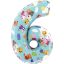 Peppa Pig Blue Number 6 foil balloon 66 cm