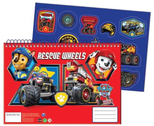 Paw Patrol Rescue Wheels A/4 spiral sketchbook 40 sheets with sticker