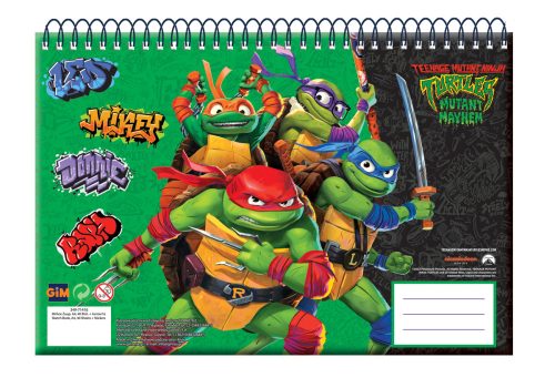 Ninja Turtles A/4 spiral sketchbook, 30 sheets