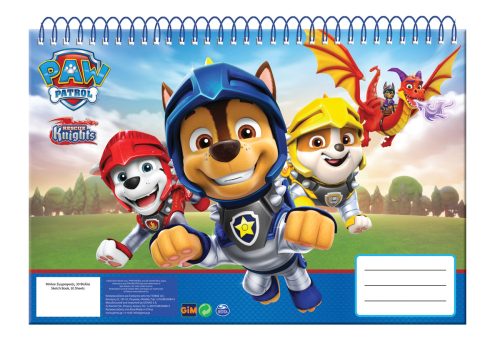 Paw Patrol Knights A/4 spiral sketchbook, 30 sheets